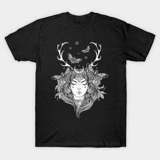 Hand Drawn Shaman Tshirt Forest Fairy Folklore Witch T-Shirt